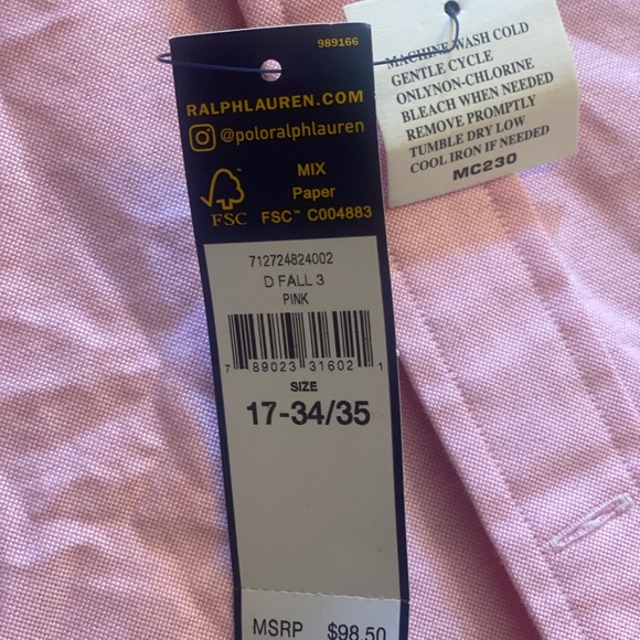 Polo Ralph Lauren Pink Classic Fit Twill Shirt new - Picture 7 of 14